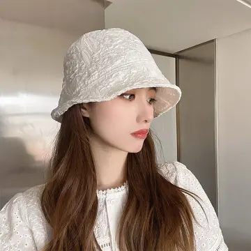 bucket hat for women cap for woman Korean Girl Linen Sun Protection Hollow  Knitted Hat Spring Basin Korean Style Caps Female Hats Sun Hat Bucket Hat