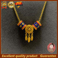 IY-18KTibetan Totem Dreamcatcher สร้อยคอวัดพรฮวงจุ้ยสร้อยคอทองแดงจี้เสริมความโชคดีสำหรับผู้ชายและผู้หญิงไม่เคยจางหายไป