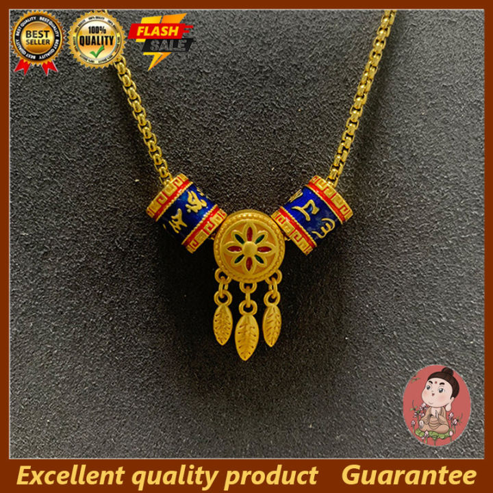 IY-18KTibetan Totem Dreamcatcher Necklace Temple Blessing Feng Shui Lucky  Charm Pendant Copper Necklace for Men and Women Never Fades