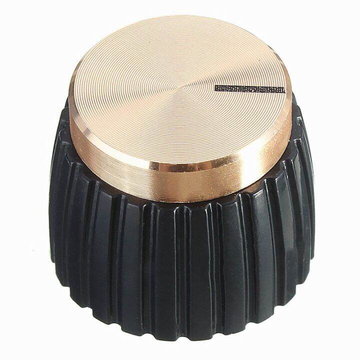 10x Guitar AMP Amplifier Knobs Pushon Black+Gold Cap for Marshall