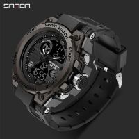 （Bar watchband）SANDA G นาฬิกาผู้ชาย,นาฬิกาข้อมือเล่นกีฬาทหารกันน้ำนาฬิกาดิจิตอลของผู้ชายนาฬิกาข้อมืออิเล็กทรอนิกส์