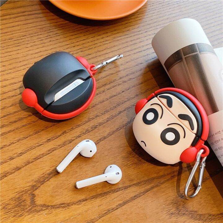 การ์ตูนฟังเพลง-crayon-shin-chan-เคสหูฟังสำหรับ-airpods-pro-3ซิลิโคนเคสป้องกันสำหรับ-airpod-1-2-airpods