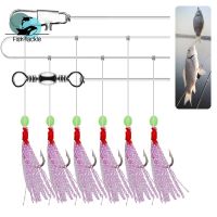 ✈❇ Sabikis Rig Fishing Rigs Circle Hook Carbon Hooks 40lb Trace Barrel Swivel