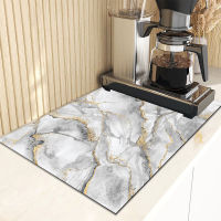 Rectangle Drain Pad Flower Pattern Coffee Table Mat Fast Dish Drying Mats Home Decoration Draining Placemat Kitchen Accessories