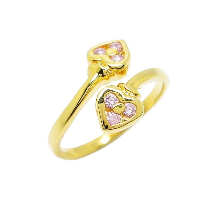 แหวนหัวใจ-แหวนฟรีไซส์มินิมอล-แหวนพลอยสีชมพู-พลอยชมพู-ชุบทอง-24k-บริการเก็บเงินปลายทาง