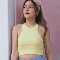 Ultra-Comfort Basic Crop-Top (เสื้อครอป) - LEMON YELLOW (READY-TO-SHIP)