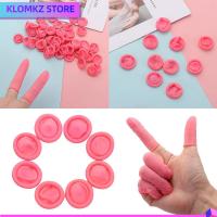 KLOMKZ 100/300PCS เป็นธรรมชาติ เครื่องมือทำเล็บ น้ำยาง ถุงมือป้องกันปลายนิ้ว ถุงมือยาง เตียงเด็ก ปลอกนิ้ว