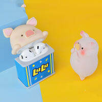 LULU Pig 3D การ์ตูนหูฟังสำหรับ Pro ชุดหูฟังไร้สายบลูทูธสำหรับ 12rd เคสป้องกัน