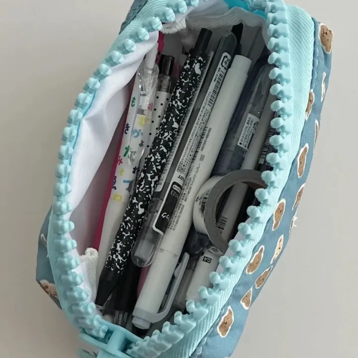 bear-print-pencil-bag-cartoon-pencil-case-pen-organizer-pouch-pencil-pouch-small-stationery-storage-pouch-pencil-case-organizer-pencil-case-pencil-bag-pen-bag