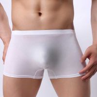 【CW】 Mens Seamless Silk Boxers U Breathable Male Thin Cueca Calzoncillos Transparent Man Underpants