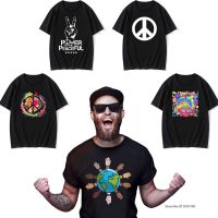 Maycaur Peace Love T Shirt Summer Man Short Sleeve Leisure Top Tee Casual T Shirts Plus Size MenS Clothing