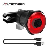 ﹍ TOPRIDER Smart Bicycle Rear Light Auto Start/Stop Brake Sensing IPx6 Waterproof USB Charge cycling Tail Taillight Bike LED Light