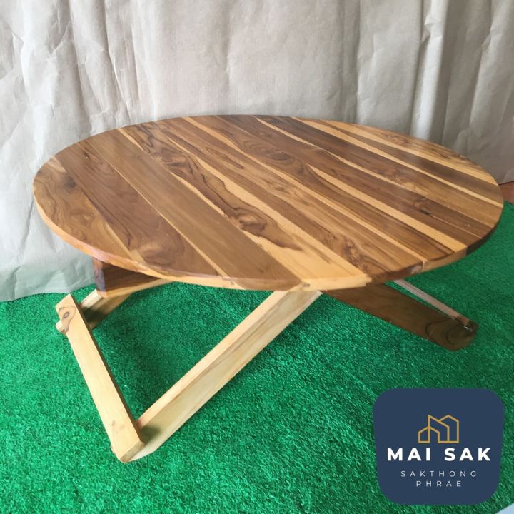 โต๊ะพับได้-โต๊ะพับญี่ปุ่นทรงกลม-พับได้-เคลือบสีแล้ว-ขนาด-กว้าง-70-เซนติเมตร-ยาว-70-เซนติเมตร-สูง-30-เ