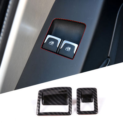 ABS คาร์บอนไฟเบอร์รถกระจกหน้าต่างลิฟท์สวิทช์ปุ่มกรอบครอบตัดสติกเกอร์สำหรับเชฟโรเลตเรือลาดตระเวน C7 2014-2019อุปกรณ์เสริมในรถยนต์