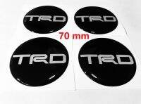 สติกเกอร์ติดดุมล้อ TRD 70 mm สติกเกอร์ฝาดุม เรซิ่นเจล 4 ชิ้น สีเทา ดำ สติ๊กเกอร์แต่งรถ สติ๊กเกอร์ ติดรถ Gray Wheel Center Cap Domed Gel Sticker Decal