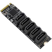 【YF】 Newest M.2 JMB585 NVME Converter With SATAIII Cable (PCIe 3.0) To 5 Ports III 6G Card