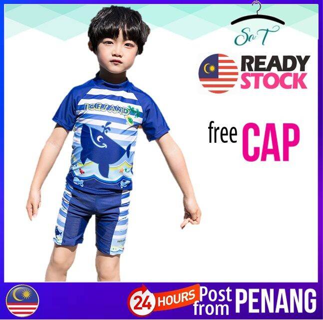 [150] PENANG READY STOCK Korean Fashion Boy Kids Swimming Suit