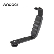 Handheld L-shaped Gimbal Expansion Bracket Holder with 2 Hot Shoe Mounts