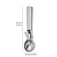ที่ตักไอศกรีมพรีเมี่ยมพร้อมทริกเกอร์ที่ตักไอศกรีม Er สแตนเลสโลหะแบบทำงานหนักช้อนตักไอศกรีมเครื่องล้างจานปลอดภัย