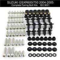 ครบครัน GSXR600เหมาะสำหรับรถซูซูกิ GSX-R600 GSXR 600 750 2004 2005ชุดสลักเกลียวชุดแฟริ่งเต็มสกรูคลิปแฟริ่งหัวน๊อตเหล็กกล้าไร้สนิม