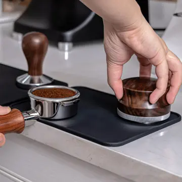 Coffee Tamper Mat Silicone Espresso Tampering Corner Mat Non-slip