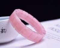 Natural Pink Rose Quartz Clear Rectangle Beads celet Madagascar Stretch Woman 14x10mm Crystal Bangle AAAAA