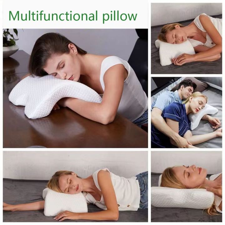 curved-neck-pillow-couple-memory-foam-hollow-design-orthopedic-body-multi-functional-nap-sleep-support-pad-good-pillows