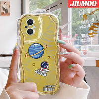 เคส JIUMOO สำหรับ OPPO Reno 7Z 5G Reno 8Z Reno7 Lite Reno8 F21 Pro 5G F21s Pro 5G เคสลายนักบินอวกาศเคสเนื้อครีมแบบนิ่มกันกระแทกเคสโทรศัพท์โปร่งใส TPU เจลซิลิกาแบบใสป้องกันการตกหล่นฝาครอบป้องกันเลนส์กล้องถ่ายรูป