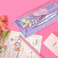 2022 New Korean Girly Sequins Buggy Bag Beads Laser Pencil Case Harajuku Style Transparent And Cute Bag