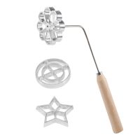 Mould with Handle Rose Flower Cookies Tool Cast Mould Set for Kitchen Baking