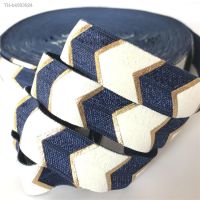 ◆❒ 5/8 Big Chevron Metallic Foil Print Navy Elastic foe Band Ribbon Sewing Trim Hand Bracelet Garment Accessories