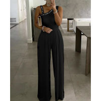 【cw】ZC-3622 European And American-Style 2022 New Womens Clothing Dinner Annual Meeting Long Formal Dress Solid Color Shoulder Fitted Waist Jumpsuit