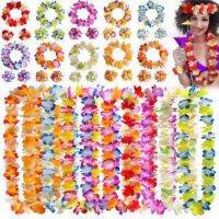 50pcs Hawaiian leis Garland Artificial Necklace Hawaii Flowers Wreath Supplies Beach ranchotion