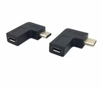 [และร้อน] 2ชิ้น/ล็อตมุมฉาก90องศา USB ประเภท C ตัวผู้ไปยังไมโคร USBตัวเมีย USB ตัวเมียอะแดปเตอร์ตัวต่อตัวแปลงการซิงค์ข้อมูล