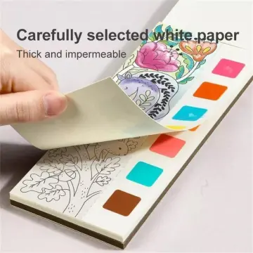 Pocket Watercolor Painting Book with Brush 20 Pages 6 Colors