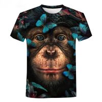 Monkey Gorilla Mens And Womens 3D T-Shirt Street Fashion Novelty Summer Short Sleeve Round Neck Tees