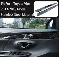 Toyota Vios Car Interior Door Panel Trim Interior Accessories Stainless Steel Material 2pcs for 2014-2018 （With Logo）