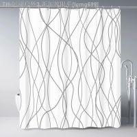 【CW】▫﹍  and Stripes Fabric Shower Curtain Polyester Partition With Plastic