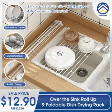 PremiumRacks Stainless Steel Over The Sink Dish Rack - Roll Up - Durable -  Multipurpose