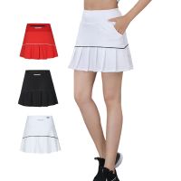 2023 ❆∋☋ Golf womens skirt summer quick-drying short skirt Korean style anti-exposure pleated skirt elastic drape tennis badminton skirt