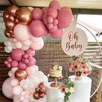 112pcs Rose Red and Pink Balloon Arch Garland Kit For Wedding Baby Shower Birthday Christening Backdrop Party Decoration