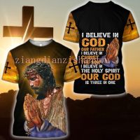 2023 In stock  Summer Men t-shirt Jesus and Knights Templar 3D Printed sublimation Harajuku Short sleeve T-shirts Unisex Casual ，Contact the seller to personalize the name and logo