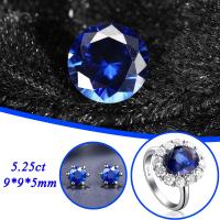 5.25ct 9x9x 5มม. คอรันดัมสีน้ำเงินเครื่องประดับอัญมณีเจียระไนเป็นทรงกลม