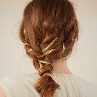 【YF】 Gold Color Copper Chain Hairpins for Women Tassel Hair Clips Barrettes Braided Headband Ponytail Accessories Headwear