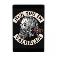 ดูคุณใน Valhalla Metal Tin Signs Custom Vintage Viking Odin Ragnar Skull Warrior Plaques สำหรับ Office Store Pubs Club ตกแต่งบ้าน 20 * 30 ซม