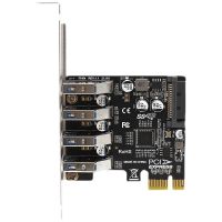 {Shirelle อุปกรณ์อิเล็กทรอนิกส์} 4พอร์ต USB 3.0 PCI-E การ์ดขยาย PCI Express PCIe ฮับต่อพ่วง4พอร์ตตัวควบคุม USB3.0 3 0 E 1X