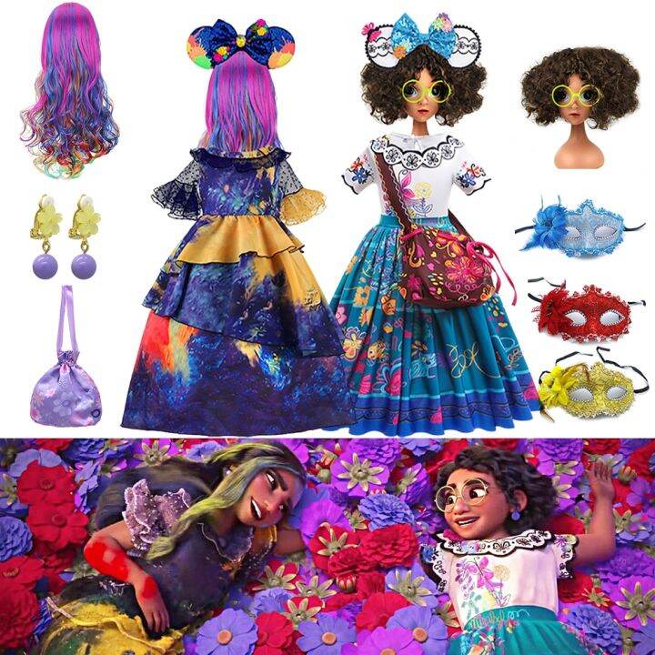 1 Girls Cosplay Isabela Princess Dresses Encanto Mirabel Vampirina ...