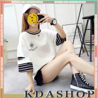 KDAShop ?เสื้อแขนสามส่วนงานต่อแขนสุดแนว?ลุคสาวหวาน ลุคสาวหวาน สีขาว เสื้อยืด?