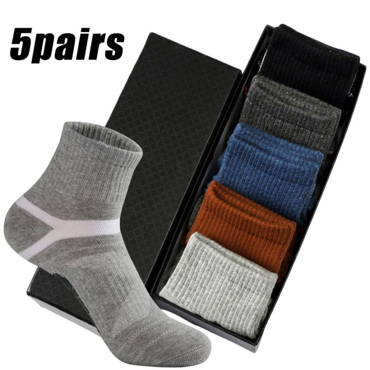 5Pair New Fashion Men Sports Socks Sweat-Absorbent Anti-Friction ...