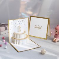 【YF】❁♀  Pop Up It Birthday Thank You Cards With Envelope Customizable Hot Stamping Card Postcards Leave Message Wishes To Friend